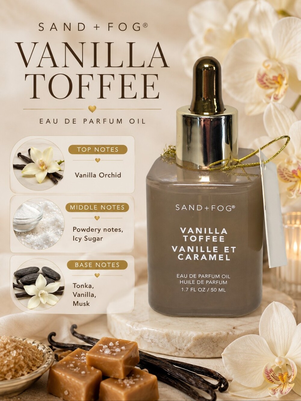Vanilla Toffee Sand + Fog Fragrance Oil - Alcohol Free